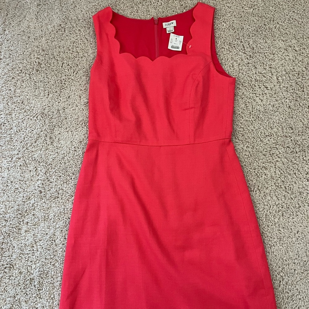 J. Crew Factory coral scallop dress